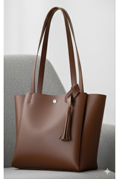 Madame Three-Compartment Women's Handbag Quality Faux Leather Shopper