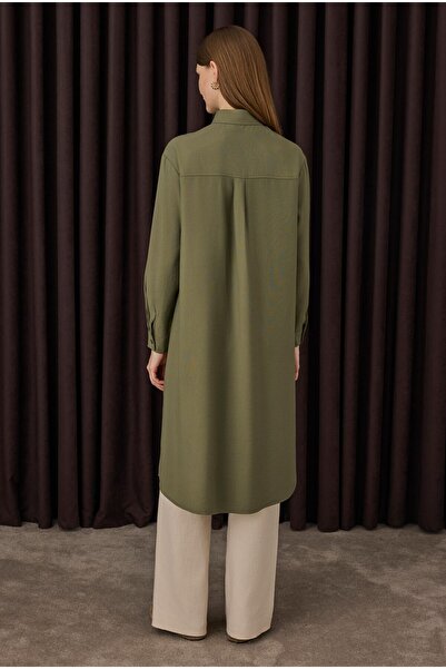 HEQA Μακρύ πουκάμισο με λεπτομέρεια τσέπης πράσινο