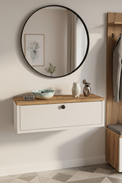 BAGAX Tek Kapaklı Modern Dresuar Antre Hol Dekoratif Dresuar Mobilya 60 CM