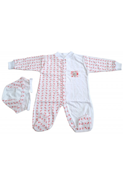 Bubu Kids Creations Jumpsuit with hood – White with Printed