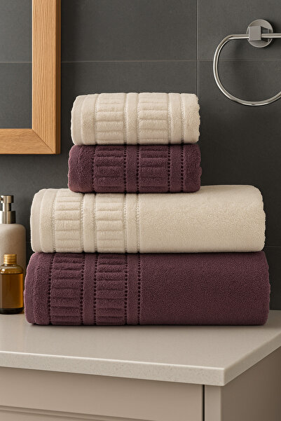 AYHANHOME 4-Piece Bath Towel Set 2 Pieces 50X90-2 Pieces 90X150