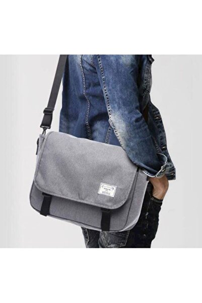 Generic Canvas Messenger Bag Grey