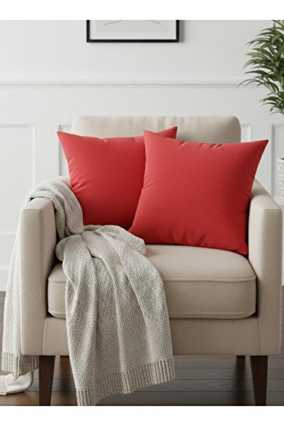 ALTINPAMUK Rio Flat Linen Cushion Cover 2 Pieces Square Red