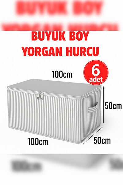 Spartek home textile 6 - Pieces of Anthracite Striped Maxi Large Size Pillow, Quilt, Cushion Cover Patterned 100X50