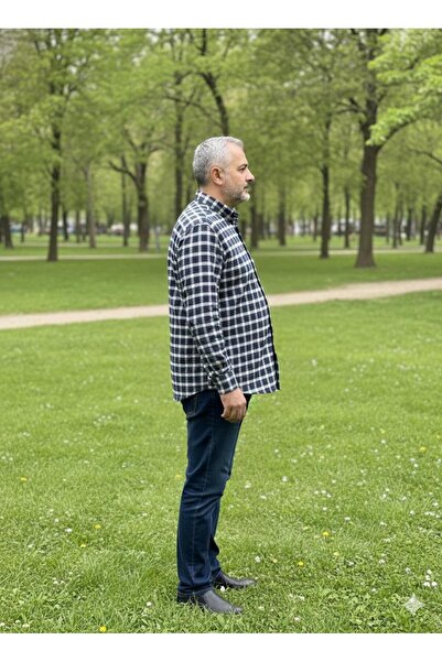 ALBERTO MALDİNİ Classic Single Pocket Wool Dad Shirt