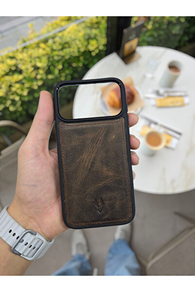 Visso leather İphone 17 PRO MAX Tam Uyumlu Hakiki Deri Premum Silikon İsme Öz...