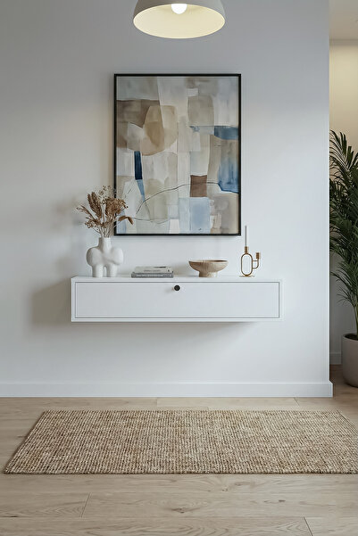 BAGAX Tek Kapaklı Modern Dresuar Antre Hol Dekoratif Dresuar Mobilya 100 CM