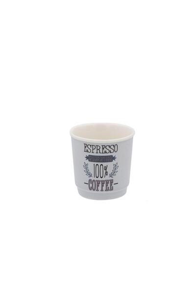 ÇIRPAN EV Gray Printed Espresso Cup 90ml