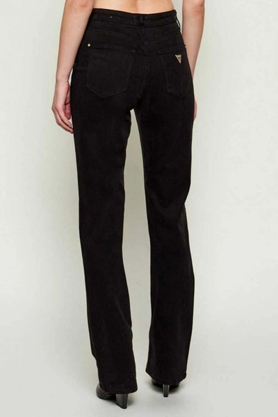 Guess Euphoria Women's Black Modal Blend Regular Fit Pants W5Ba33Wfqyb-Jblk