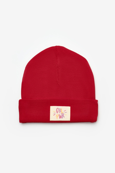 Le Mabelle Red Girl Power Motto Children's Beret