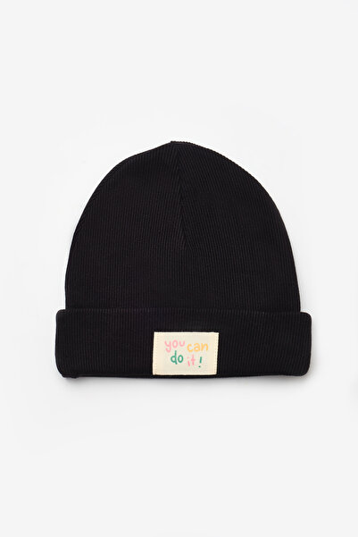 Le Mabelle Black You Can Do It Motto Children's Beanie