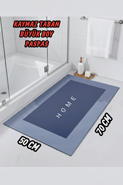 Manosta (1 Piece) Blue Color 50X70 cm Bathroom, Kitchen Mat Non-Slip Base Water Absorbent - Easy to Clean