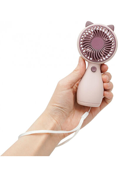 MaffStuff Pink portable fan 15.5x7 cm with Lithium-Ion battery and silent motor