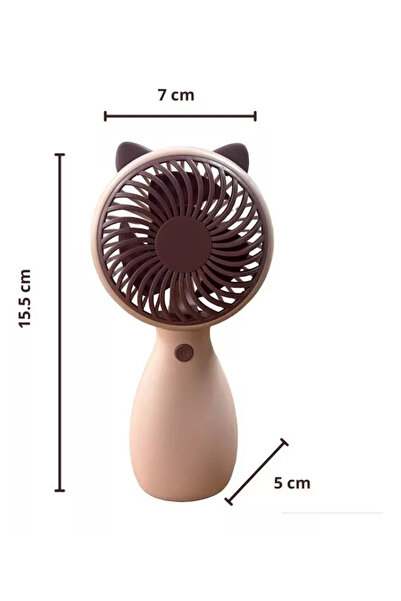 MaffStuff Pink portable fan 15.5x7 cm with Lithium-Ion battery and silent motor
