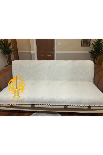Tekstilsa Fleece Sofa Cover New Fashion White Color 1Pc 210*170 cm Anti-Slip and Wrinkle-Free Design 1Pc