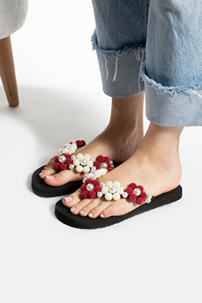 E evalupe Papuci de damă Susan Special Design Stoned Floral Flip Flops