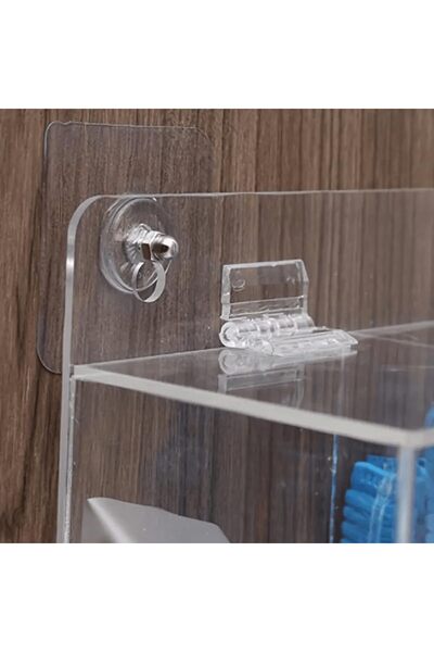 Slasa Magnetic Acrylic Storage Box 30×10×20 cm – Wall-Mounted 3-Compartment Organizer