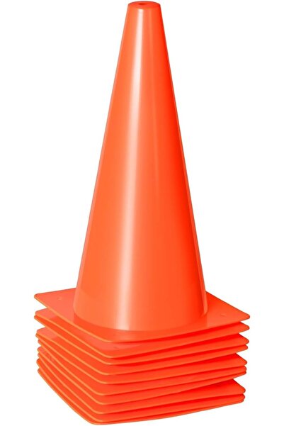 Beytor مخاريط مرورية برتقالية مقاس 9 بوصات - عبوة من 10 مخاريط علامات ميدانية للأنشطة الخارجية والمناسبات الاحتفالية