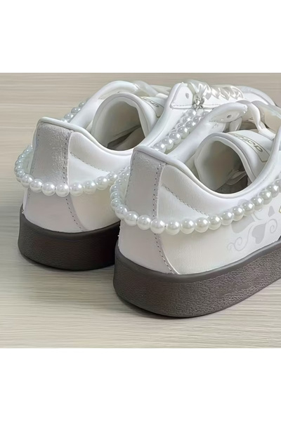 PALMISH LOVER Double Cream Pearl Shoe Charm Shoe Ornament Double