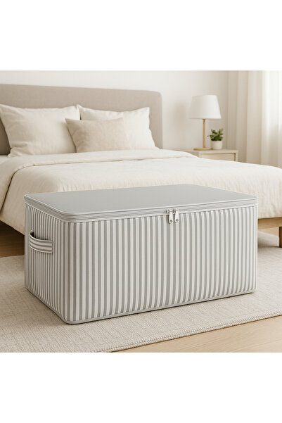 Spartek home textile 5 - Pieces of Anthracite Striped Maxi Large Size Pillow, Quilt, Cushion Cover Patterned 100X50