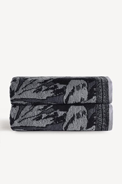 Cherx Caressa Фарбована нитка 2-х комплект рушників для ванної кімнати Антрацит 76x150