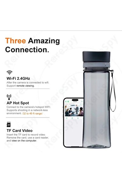 Electronic SPY HD 1080P Water Bottle Camera – Motion Detect, Night Vision for Repairman Monitoring (Service)