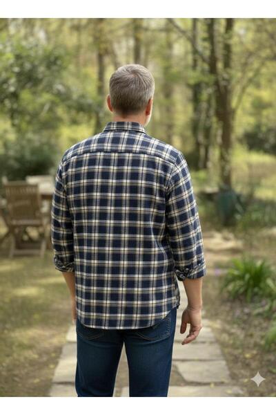 ALBERTO MALDİNİ Classic Single Pocket Wool Dad Shirt