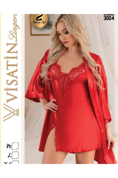 VİSATİN Satin Belted Mini Dress with Lace - Stylish & Comfortable, Suitable for Dowry