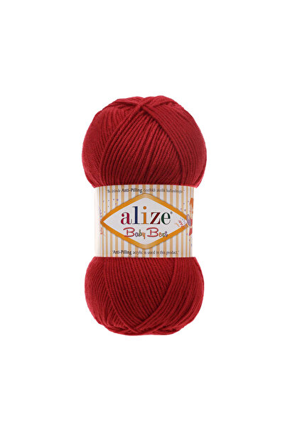 Alize 5 Pieces Baby Best Anti-Pilling Bamboo Blend 106 Dark Red - 100 Gr. 240 Meters.