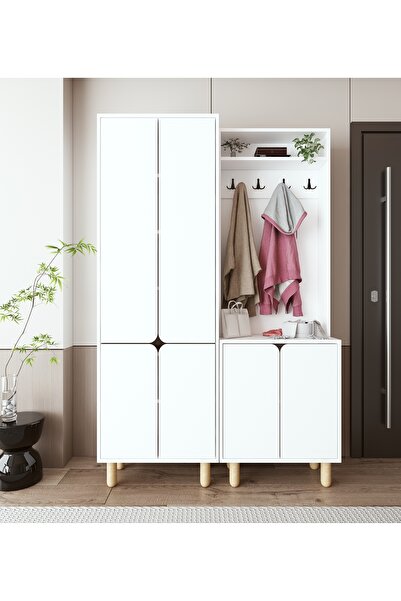 VM VERTEX MOBİLYA PADOVA Portmanto Vestiyer Ayakkabılık 6 Kapaklı 4 Askılı