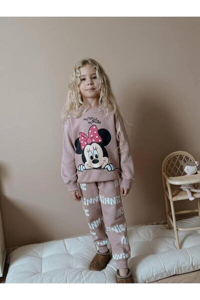 RAPAPA Girl's Printed 3 Thread Ş Fleece-Lined Tracksuit Set – Soft & Warm 4128