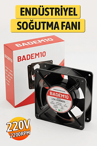 Badem10 Metal Siyah 220V Endüstriyel Soğutma Fanı 12x12 Cm Kaynak Makinesi En...