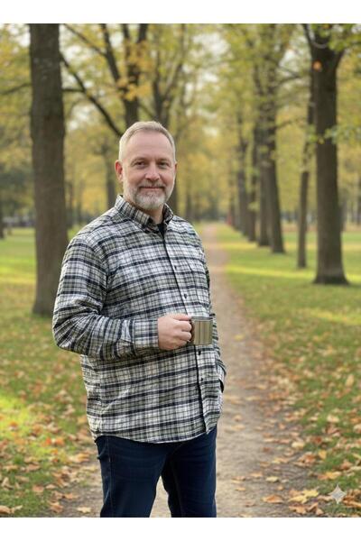 ALBERTO MALDİNİ Classic Single Pocket Wool Dad Shirt