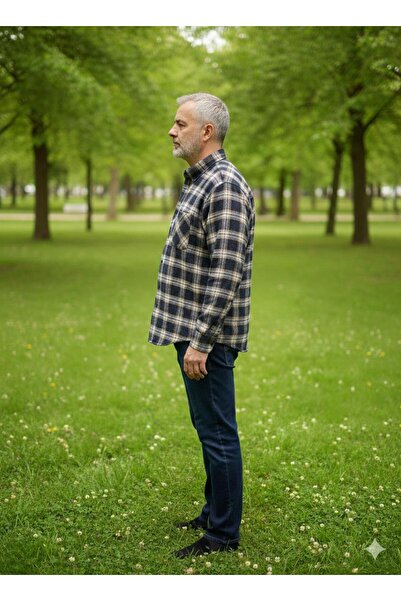 ALBERTO MALDİNİ Classic Single Pocket Wool Dad Shirt