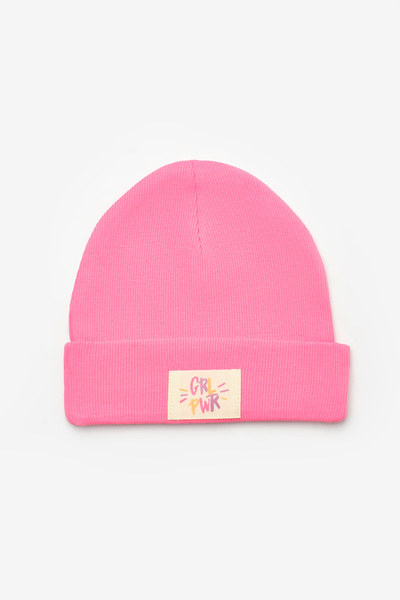 Le Mabelle Fuchsia Girl Power Motto Children's Beanie