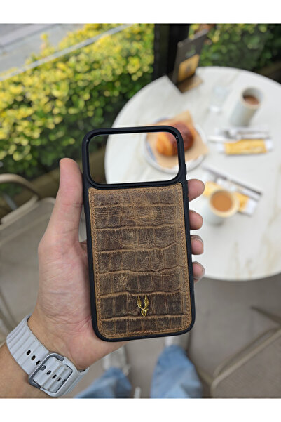Visso leather İphone 17 PRO MAX Tam Uyumlu Hakiki Deri Premum Silikon İsme Öz...