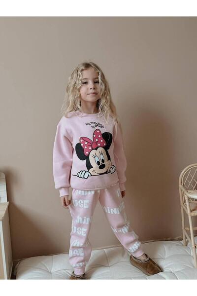 RAPAPA Girl's Printed 3 Thread Ş Fleece-Lined Tracksuit Set – Soft & Warm