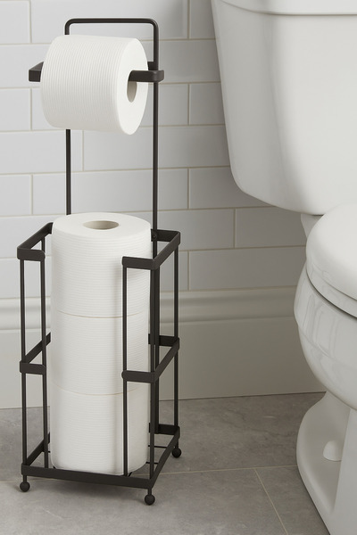 Wirewel Suport pentru hârtie igienică cu picior de rezervă, negru mat, din oțel inoxidabil, serie premium, suport pentru hârtie igienică