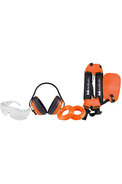 Evotools Kit motocoasă 2 / ochelari de protecție, cască de protecție, 2 role ...