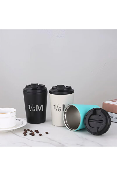 Generic 1/5M Mug 360ml Thermal Travel Mug, Vacuum Insulated Reusable Coffee Cup with Lid (White)
