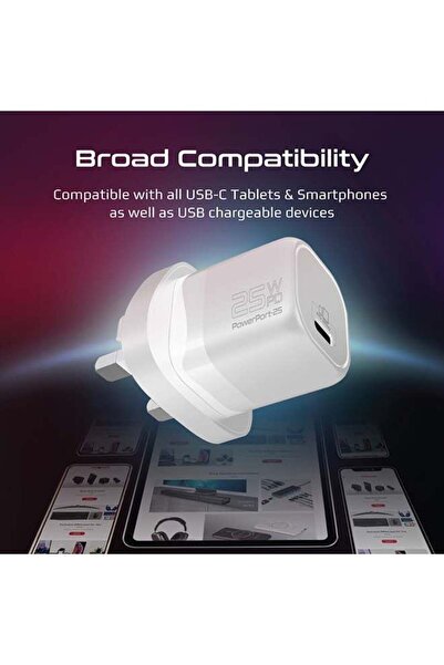 Promate 25W Power Delivery USB-C Wall Charger White