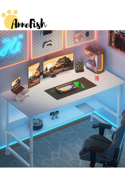 AnneFish 120*60*72cm Computer Desk Home Office Writing Study Desk Modern Simple Style Laptop Table