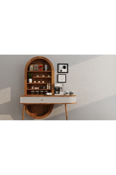 3mzp Mobilya Dekoratif Ledli Kahve Köşesi Dolabı