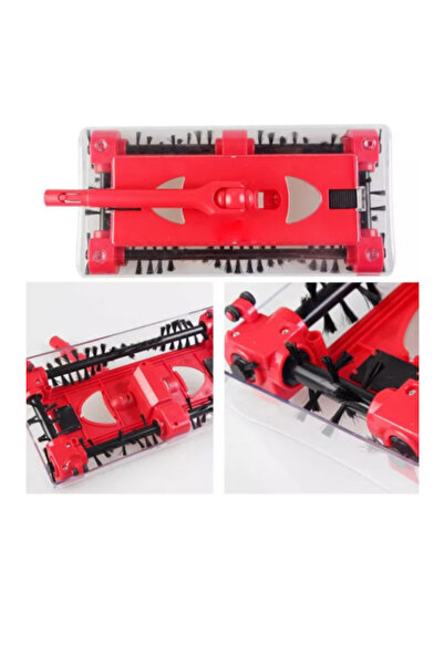 SokShop Mătură electrică rotativă, cap rotativ la 360°, 7,2 V, accesorii incluse, design modern, roșie