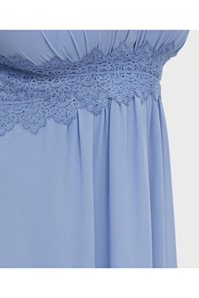 Evoked Vila Plus Size Short Dress, Blue