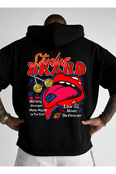 LORVEX Hanorac cu glugă tricou Oversize Unisex 100% bumbac cu imprimeu STUDIOS