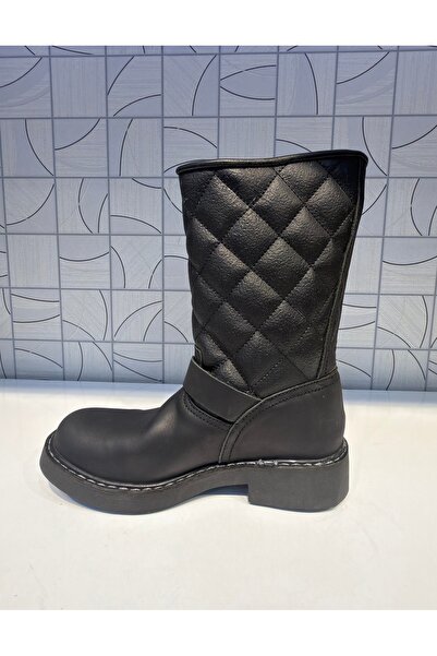 Riccardo Colli Harley Unisex Чорні шкіряні чоботи Короткі чоботи