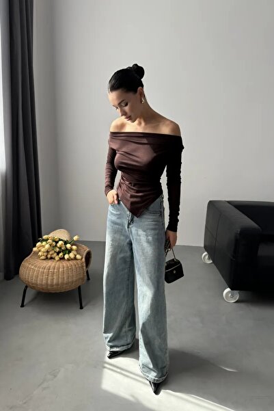 World Fashion Trends ΦΥΣΙΚΟ ΥΦΑΣΜΑ ΒΙΣΚΟΤΟΥΡΑΣ ΜΑΚΡΥΜΑΝΙΚΟ ΜΑΚΡΥΜΑΝΙΚΟ ΕΛΑΣΤΙΚΟ ΜΠΛΟΥΖΑ WFT9265