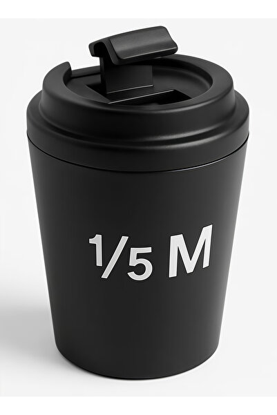 Generic 1/5M Mug 360ml Thermal Travel Mug, Vacuum Insulated Reusable Coffee Cup with Lid (Black)