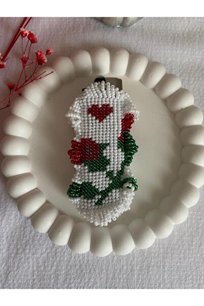 Handmade KUM BONCUK EL İŞİ GÜLLÜ ÇAKMAK KILIFI